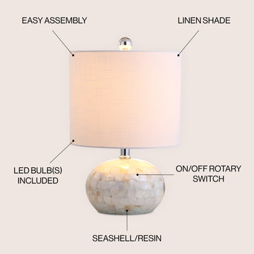 Wilson 16" Seashell LED Table Lamp - JONATHAN Y